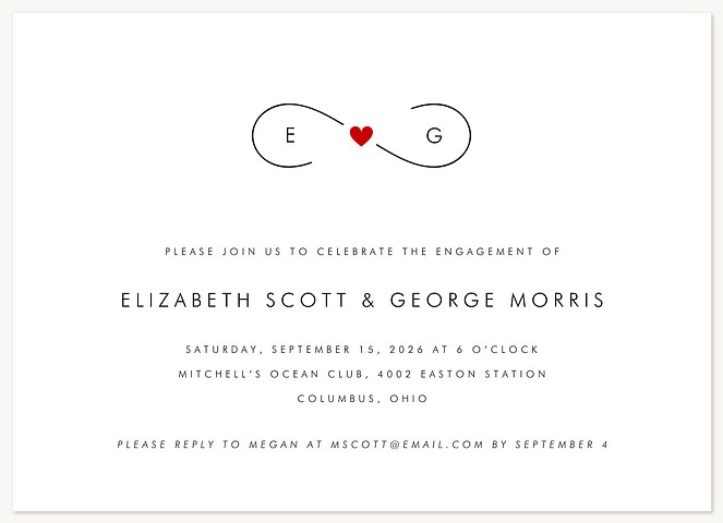 Infinite Love Engagement Party Invitations