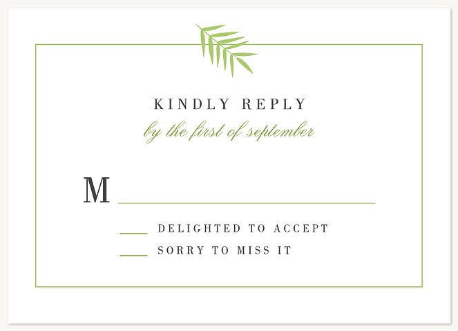 Modern Ferns Wedding RSVP Cards