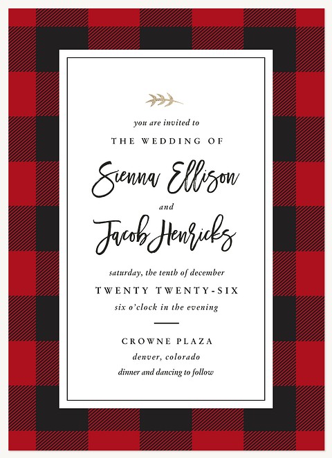 Buffalo Plaid Wedding Invitations