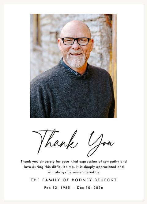 Clean Tribute Memorial & Sympathy Cards