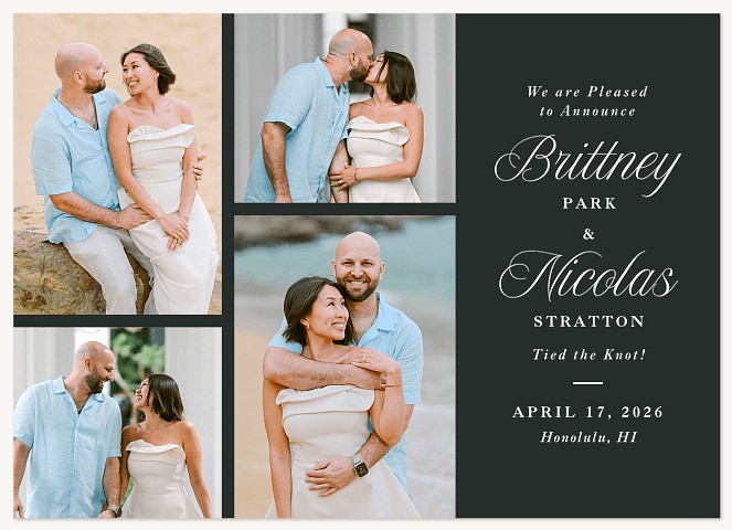 Modern Panel Wedding Announcements