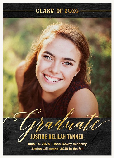 Rustic Elegance Graduation Invitations