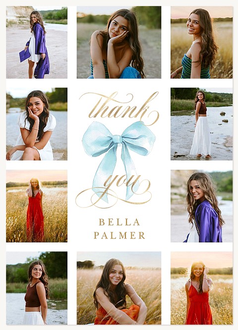 Ribbon & Collage Thank You Cards 