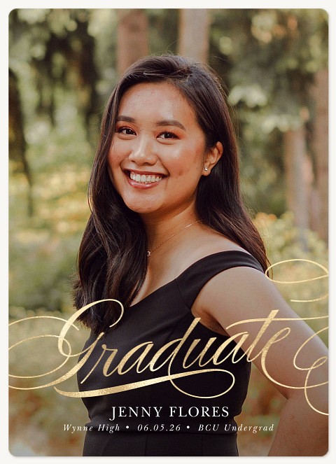 Swirling Script Graduation Cards