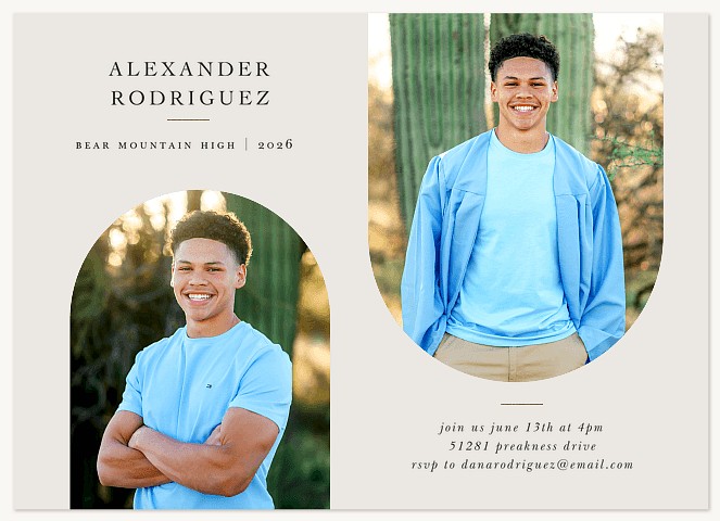 Refined Arches Graduation Cards