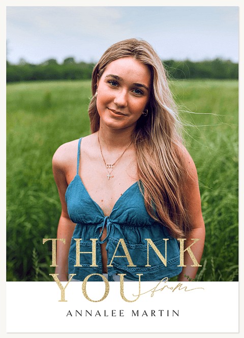 Elegant Overlap Thanks Thank You Cards 