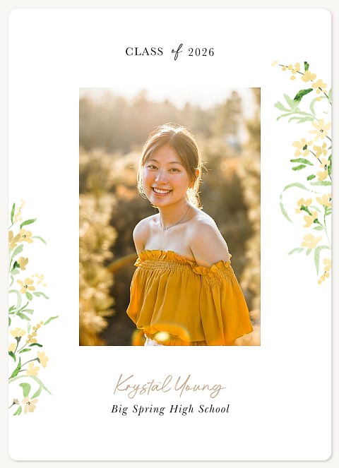 Floral Sides Graduation Cards