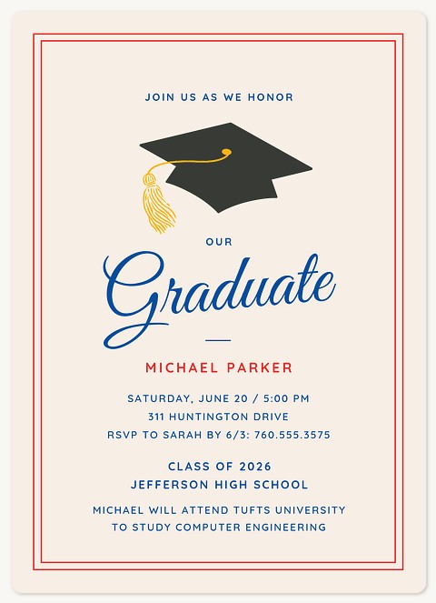 Framed Cap Graduation Cards