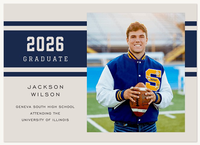 Collegiate Stripes Graduation Cards