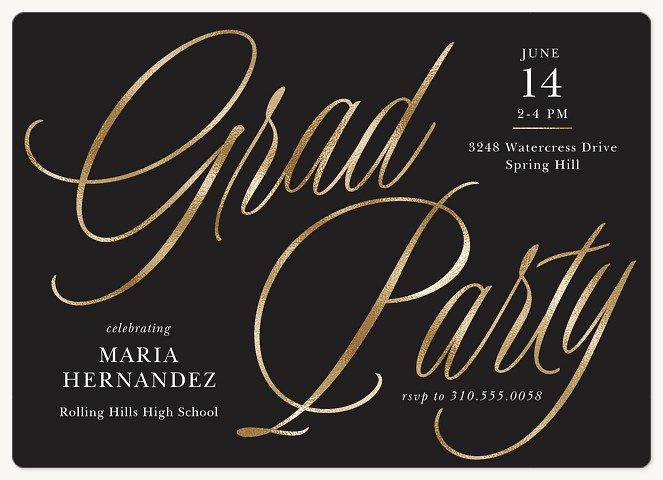 Script & Glamour Graduation Cards