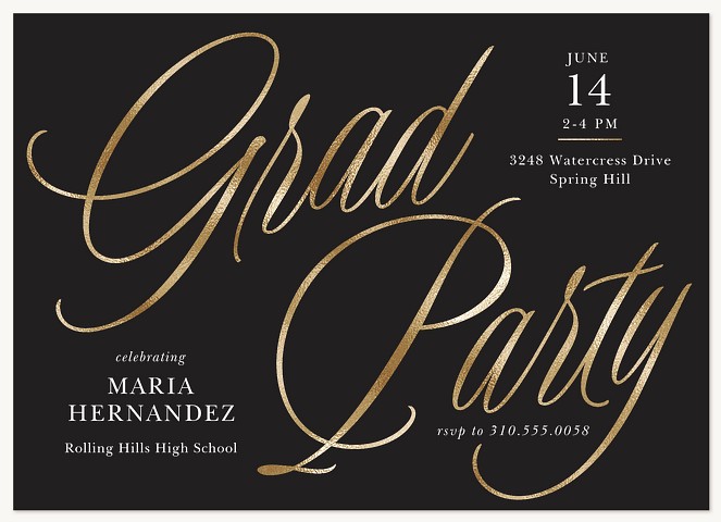 Script & Glamour Graduation Cards