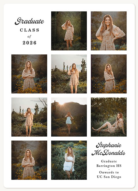 Tribute Grid Graduation Cards