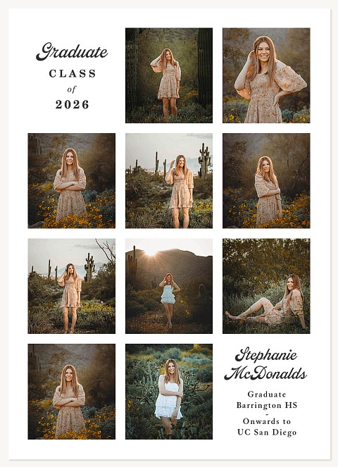 Tribute Grid Graduation Cards