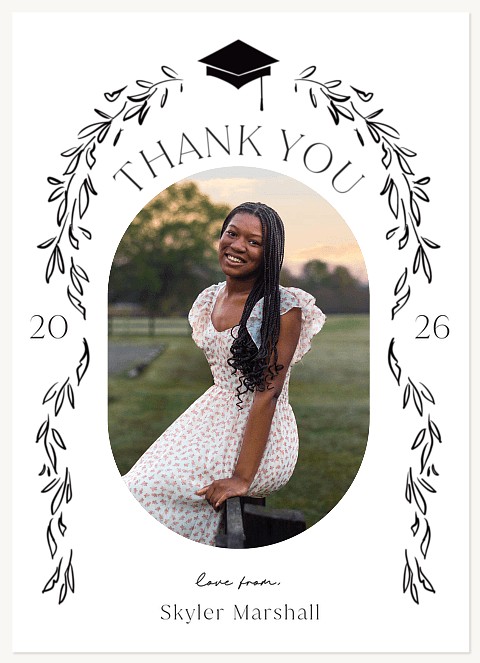 Laurel Cascade Thanks Thank You Cards 