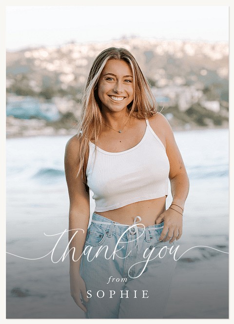 Flourishing Script Thanks Thank You Cards 