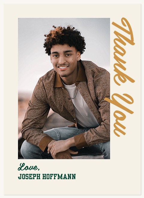 Vertical Text Thanks Thank You Cards 