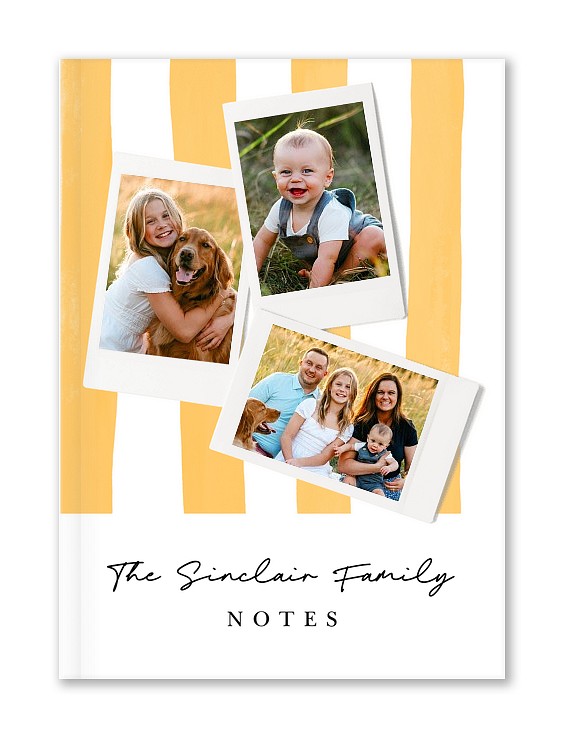 Polaroids and Stripes Custom Hardcover Journals
