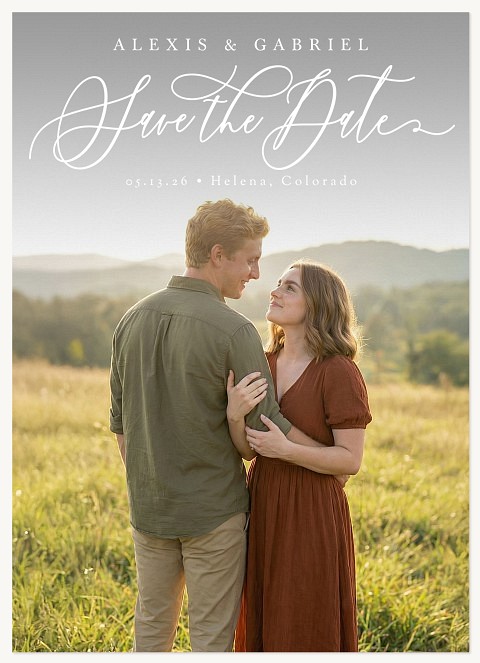 Swirly Script Save the Date Cards