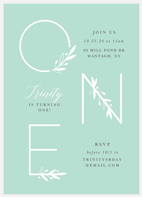 Delicate One Kids' Birthday Invitations