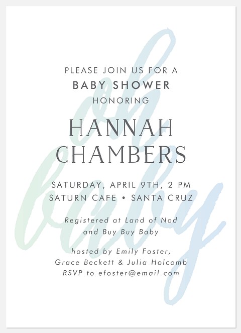 Ombré Watercolor Baby Shower Invitations