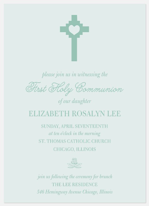 Blessed Love First Communion Invitations