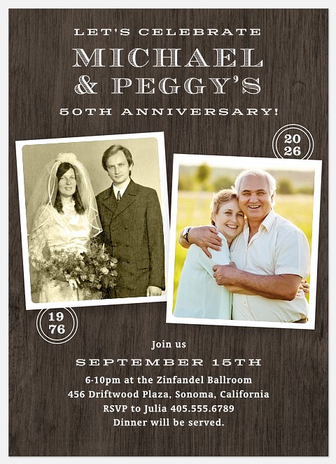 Rustic Love Anniversary Invitations