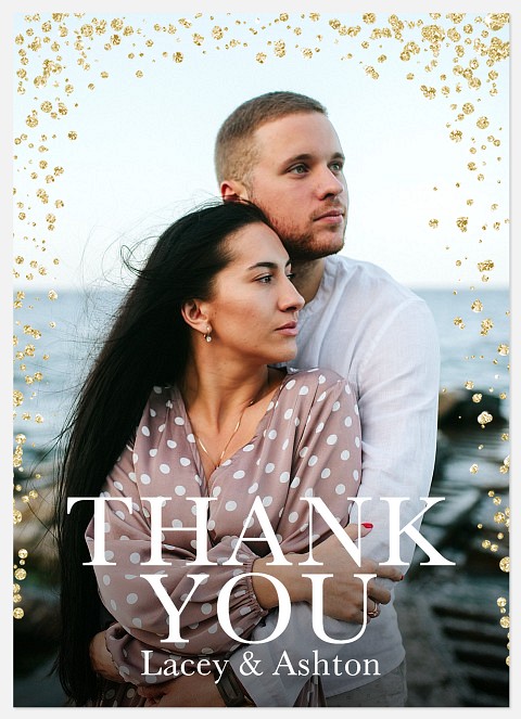 Gold Confetti Thank You Cards 