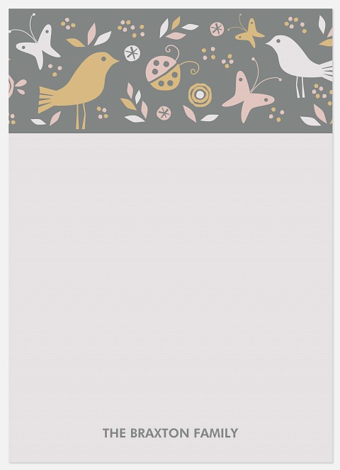 Birds 'n Blooms Pink Thank You Cards 