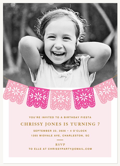 Papel Picado Kids Birthday Invitations
