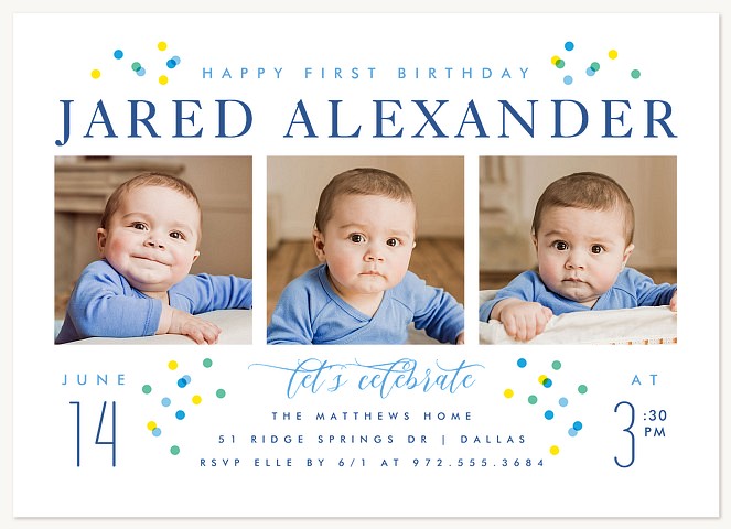 Tiny Confetti First Birthday Invitations