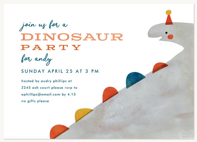 Dino Scales Kids Birthday Invitations