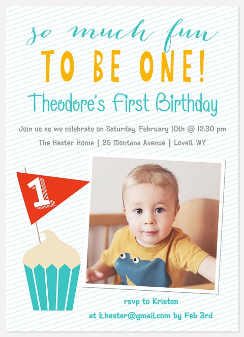 Fun One Kids' Birthday Invitations