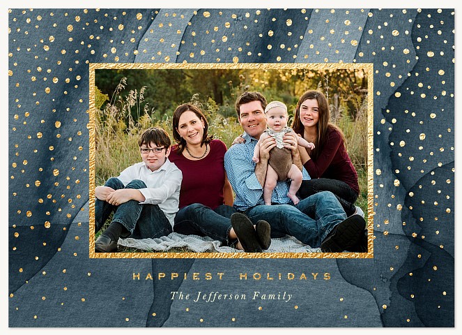 Starlit Snowfall Photo Holiday Cards
