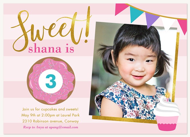 So Very Sweet Girl Birthday Party Invitations
