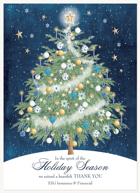 Ornamental Pine Business Holiday Cards