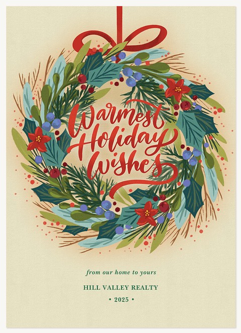 Warmest Wreath Business Holiday Cards