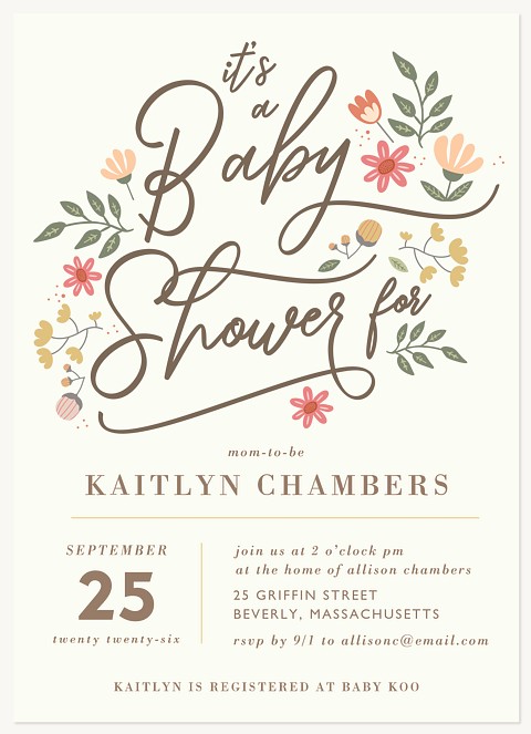Floral Flourish Baby Shower Invites