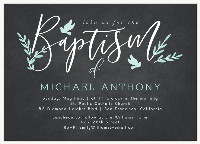 Chalkboard Bouquet Baptisms & Christening Invitations