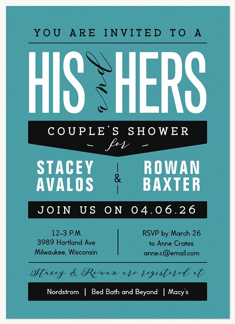 Celebrate the Duo Bridal Shower Invitations
