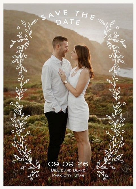 Laurel Border Save the Date Cards