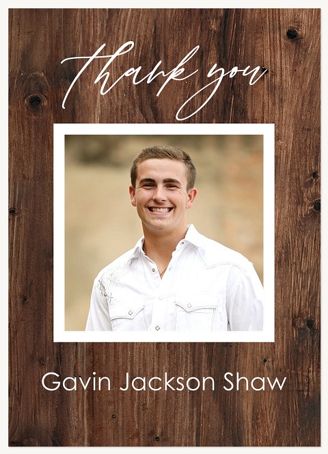 Knotted Wood Graduation Thank You Cards