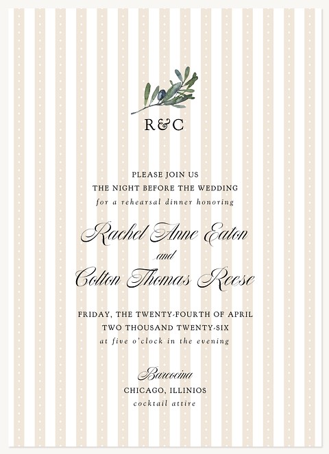 Olive Grove Rehearsal Dinner Invitations