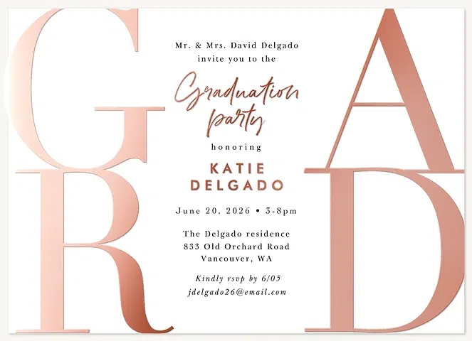 Triumphant Grad Graduation Party Invitations