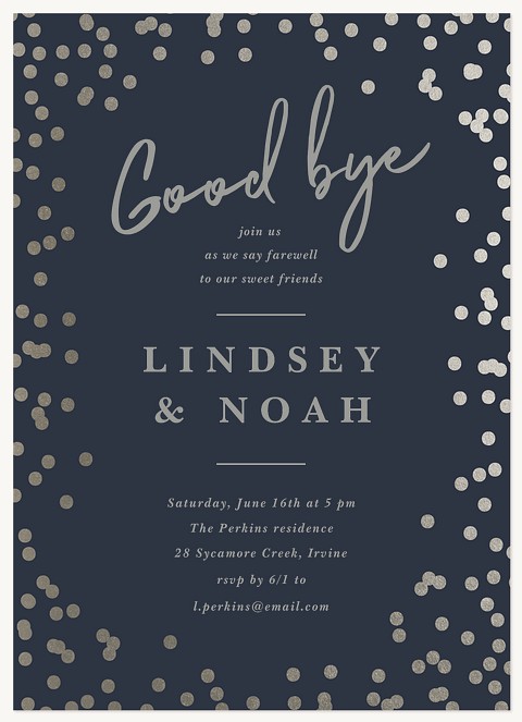 Glistening Goodbye Party Invitations