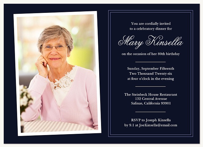 Century Charm Adult Birthday Party Invitations