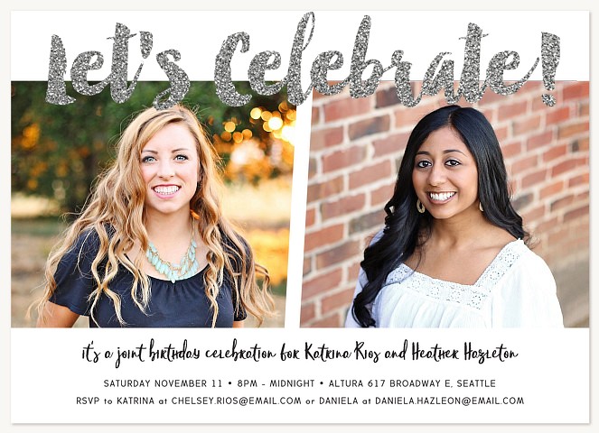 Double Celebration Adult Birthday Party Invitations