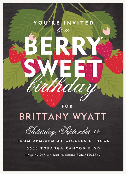 Berry Sweet Kids Birthday Invitations