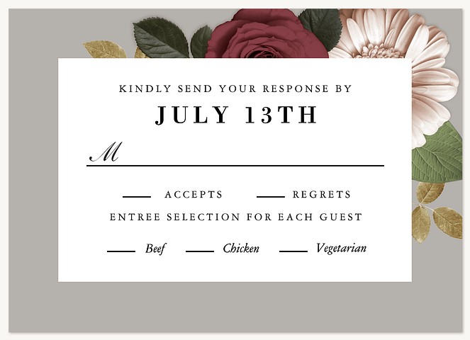Classic Garden Wedding RSVP Cards