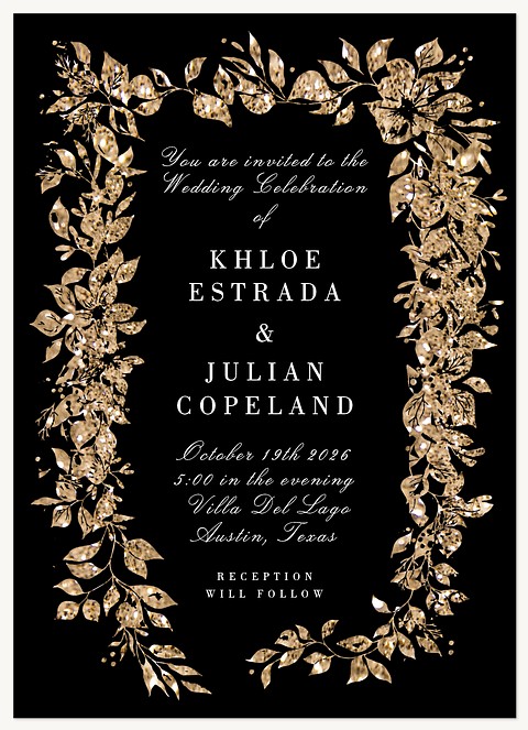 Glittering Foliage Wedding Invitations