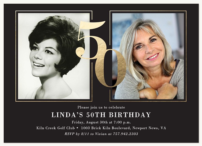 Then to Now Adult Birthday Party Invitations